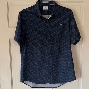 7 Diamonds Dark Blue Patterned Short Sleeve Shirt